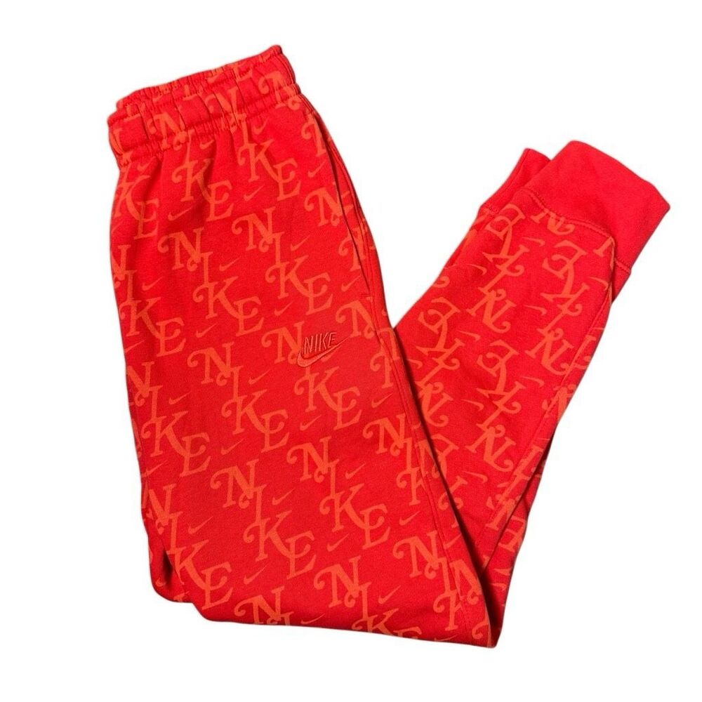 Nike Red Sweatpants with Logo Pattern
